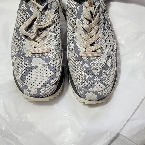 Pedro Garcia Omega Python Sneakers Lace Up Platform Lug Sole Perforated Chalk - Picture 3 of 11